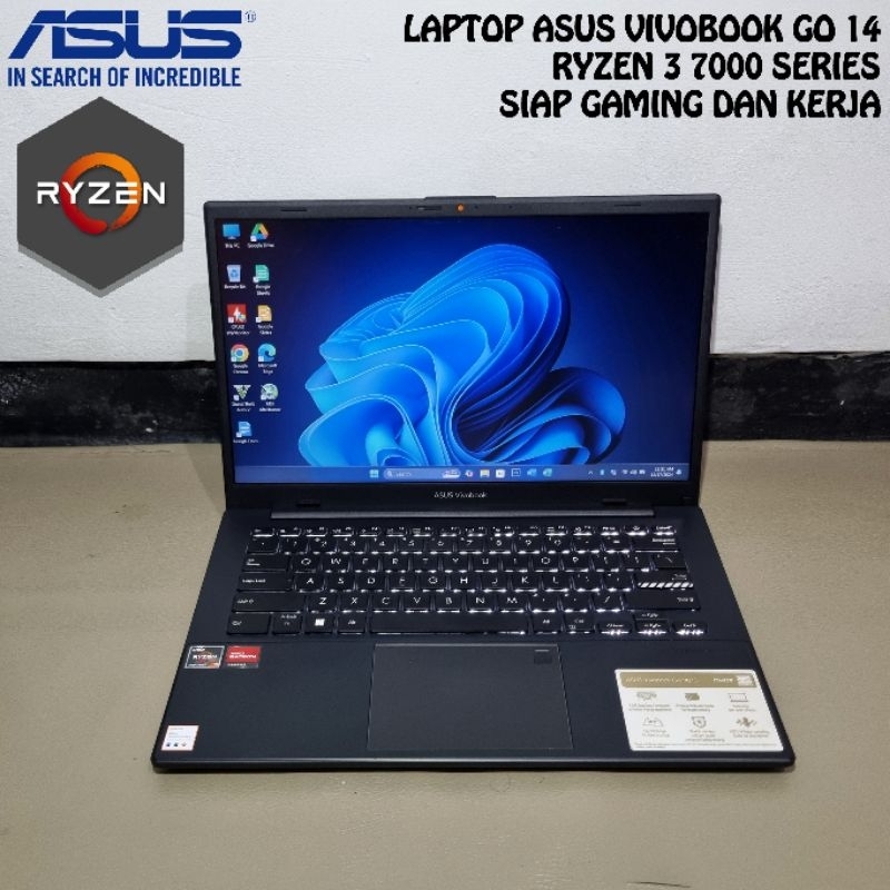 laptop Asus Vivobook Go 14 Ryzen 3 7320u (7000 series) Siap gamimg dan kerja