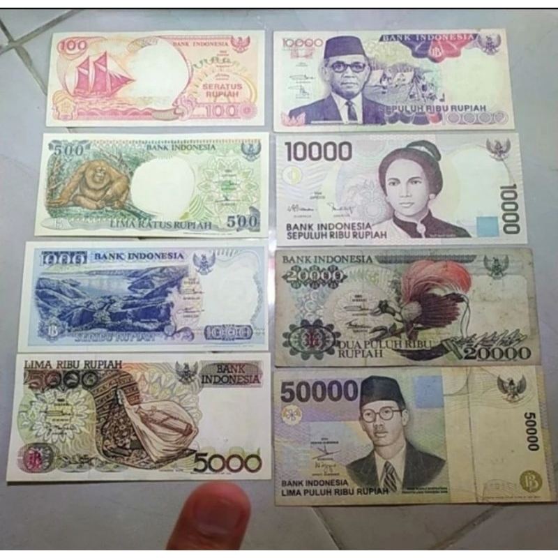 set uang indonesia tahun 90 an