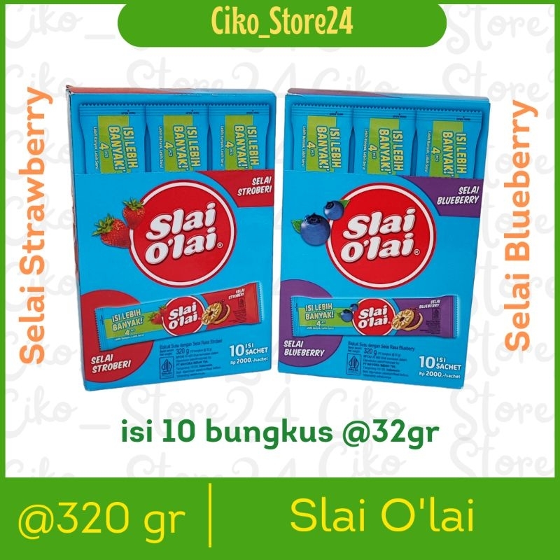 

Slai O'lai / slai olai/ slai olai rasa strawberry / slai olai rasa blueberry isi 10 sachet @32 gr