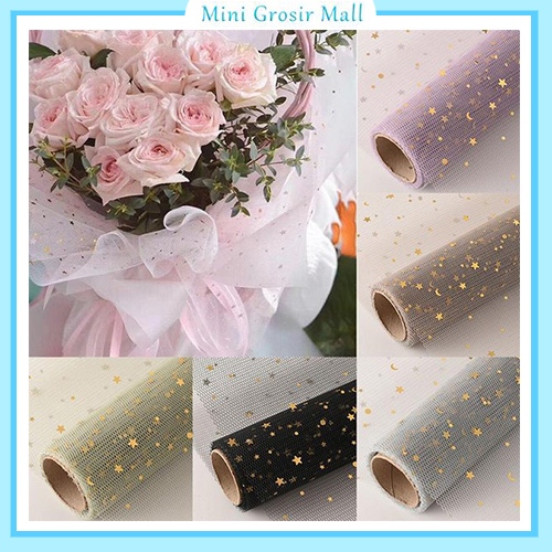 

FLOWER WRAPPING MOTIF BINTANG STAR AKSEN RENDA / BUKET PEMBUNGKUS / BUNGKUSAN BUNGA KB47