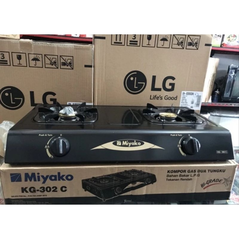 Kompor Gas 2 Tungku 302 C/Kompor Gas Miyako 2 Tungku Hitam/kompor gas miyako teflon 2 tungku
