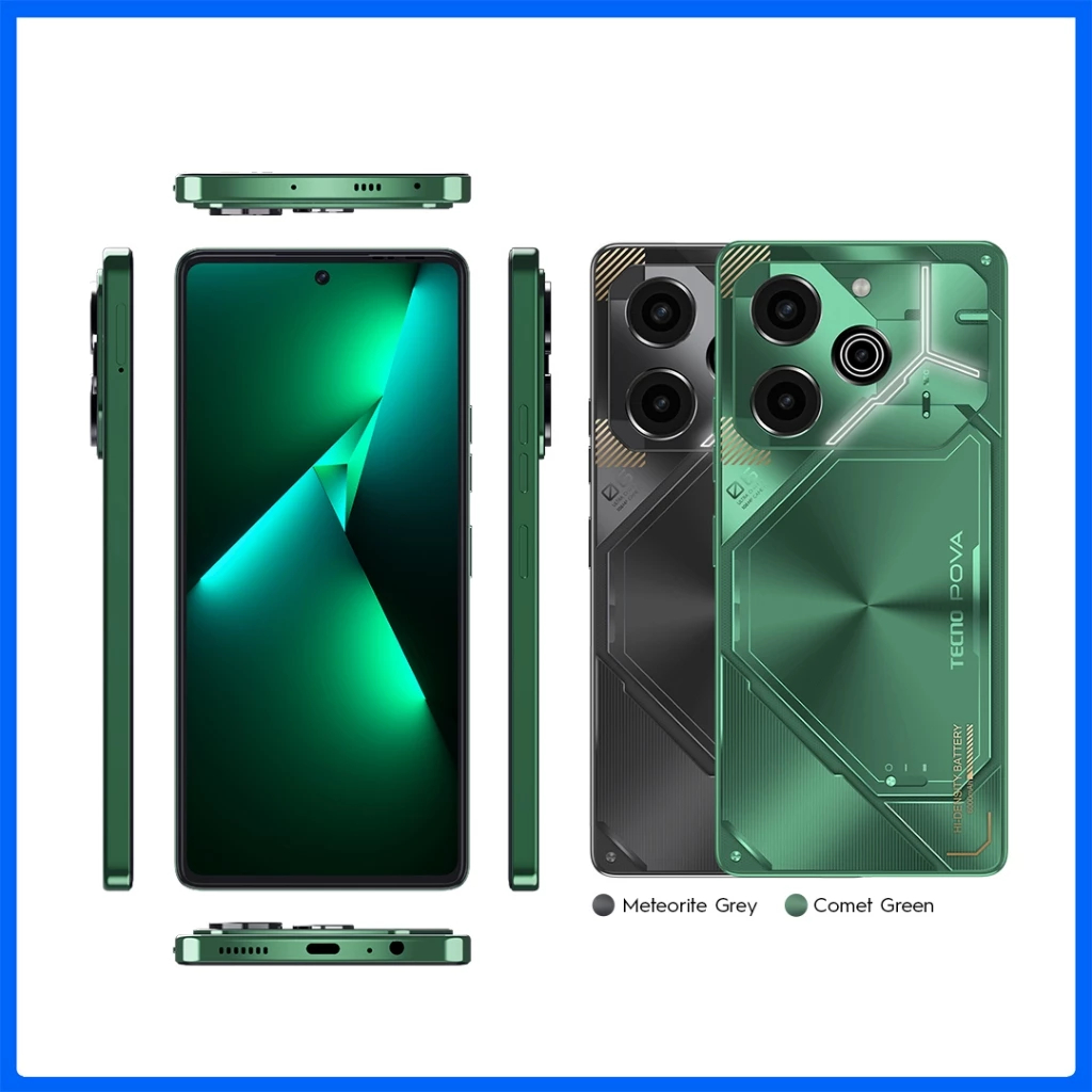 TECNO POVA 6 PRO 5G NFC AMOLED 120Hz 12+12GB*/256GB  32MP 6000mAh 70W - GARANSI RESMI-1