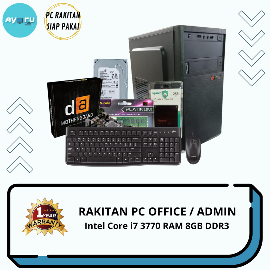 PAKET PC RAKITAN CORE i7 GEN 3 / RAM 8GB