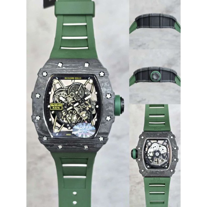 JTM WATCH Jam Tangan Pria Richard Mille RM35-02 Carbon Autometic Movement Swiss Clone