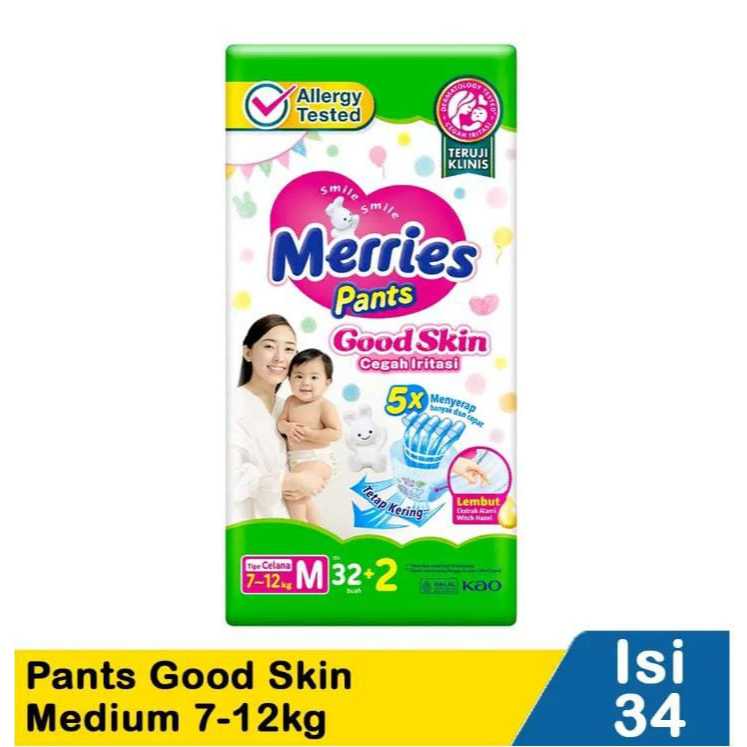 Merries Pants M34 / Popok Celana Merries M34 / Merries M32+2