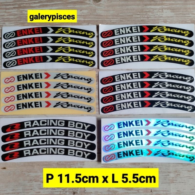 stiker velg motor stiker enkei racing