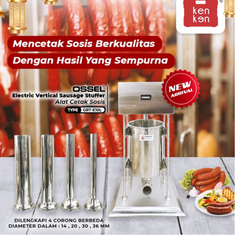 OSSEL Mesin Cetak Sosis Listrik 10 Liter Isi Sosis Galantine Listrikk10 iter GRT-E10L OSSEL
