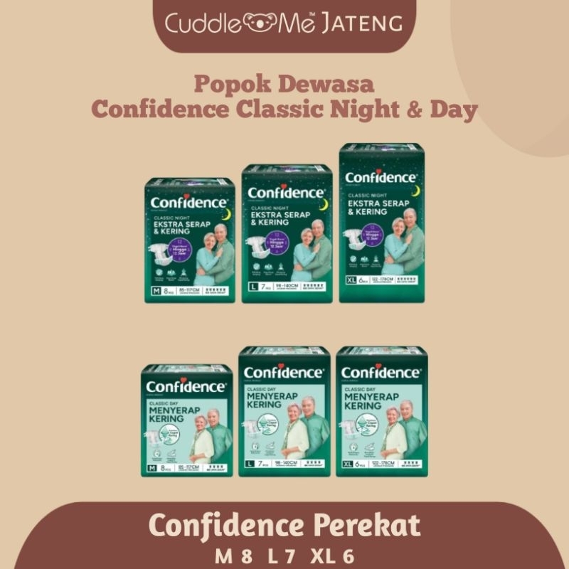 CONFIDENCE POPOK DEWASA / POPOK LANSIA / POPOK ORANG TUA / CONFIDENCE DAY / CONFIDENCE NIGHT M L XL