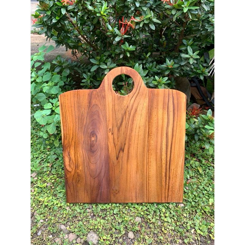 Talenan Besar Kayu Jati 35*30cm Warna Natural Food Grade