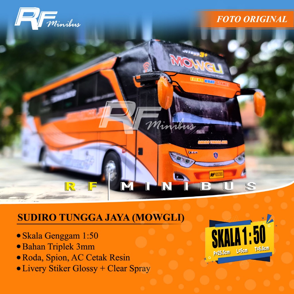 Miniatur Bus STJ (Mowgli) Skala 1:50