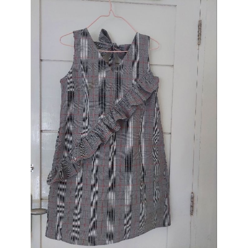 Dress Overall/ Dres Kotak-kotak/ Dress Vanisimo Preloved