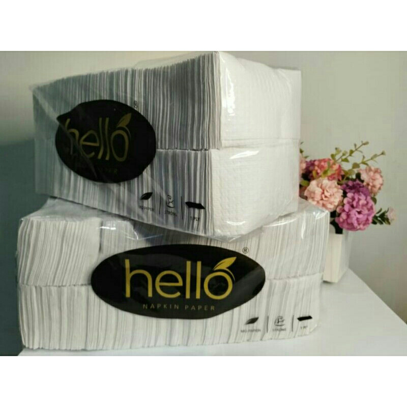 TISSUE NAPKIN HELLO 500 gram - tisu makan belah lipat - tisu prasmana