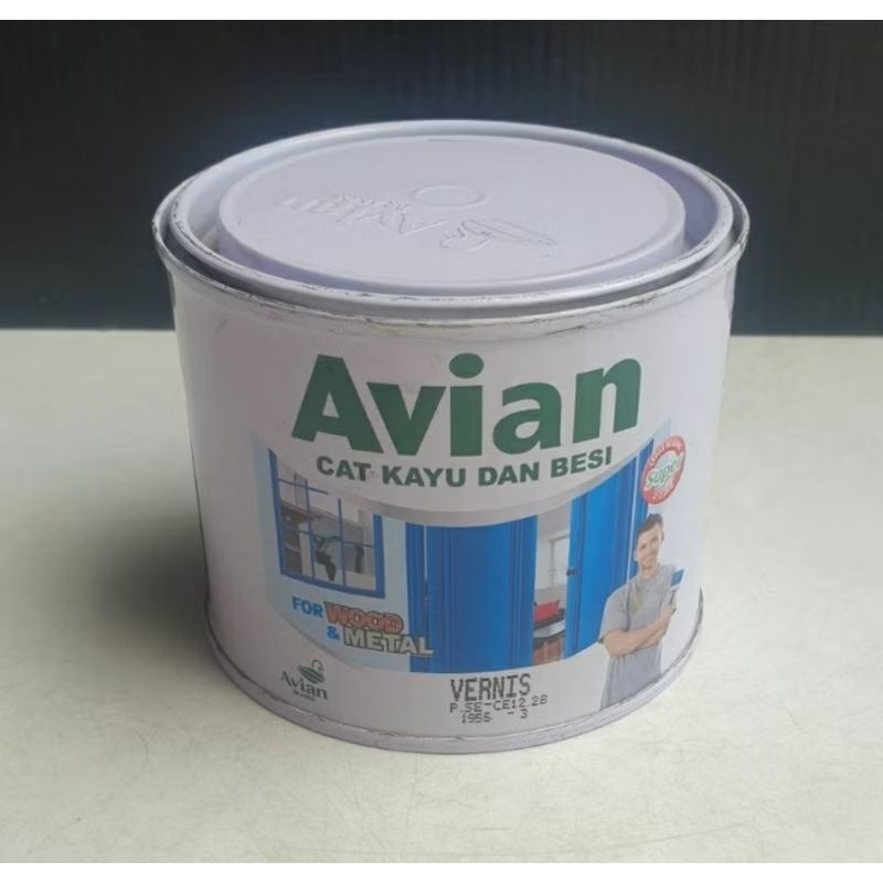 Vernis Cat Kayu Besi Avian 0,45 L Cat Avian Vernis warna Bening Transparan 0,45 L