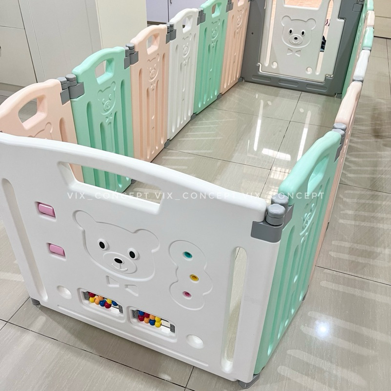 PRELOVED Parklon Baby Folding Fence (12+2) | Pagar Bayi | Pagar Anak | Playfence