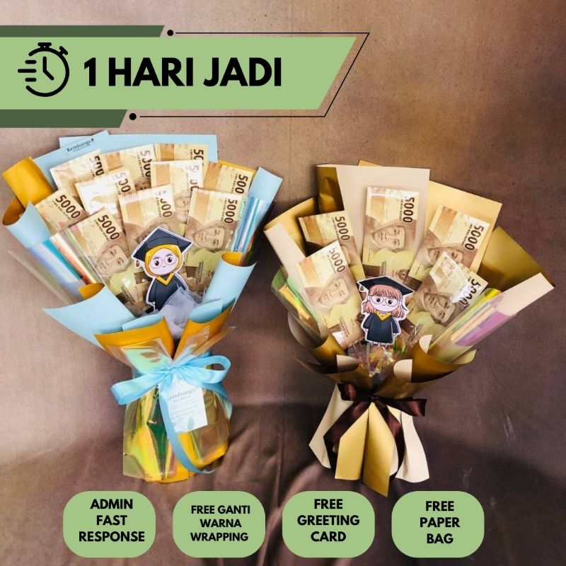BUKET UANG ASLI/ KADO BUKET GRADUATION/ KADO BUKET BIRTHDAY/KADO BUKET PERNIKAHAN/KADO BUKET PURNA T