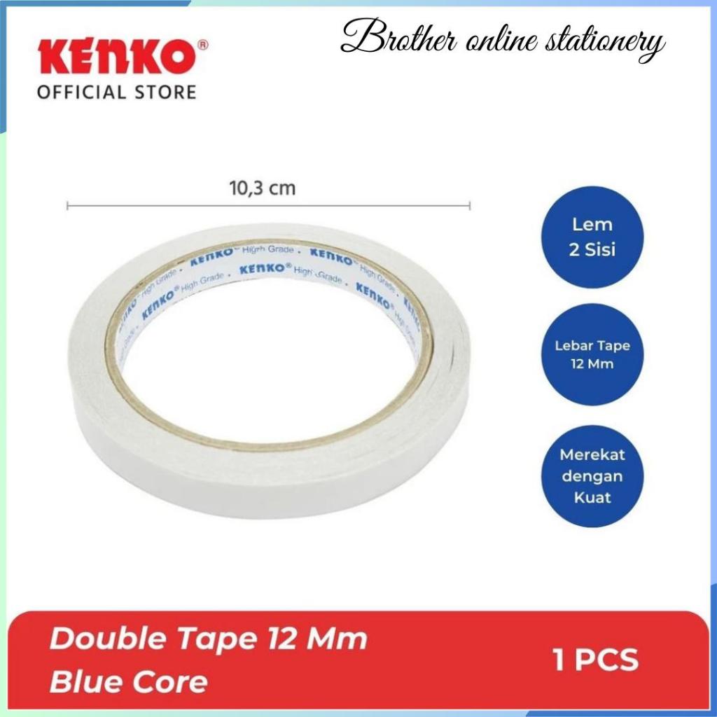 

BOS Double Tape KENKO 0.5 inch 12mm (Core Biru) / Tape / Perekat