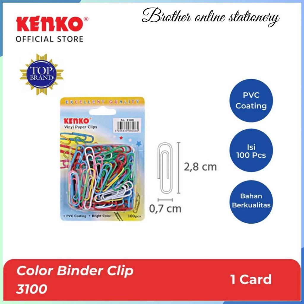 

BOS KENKO Vinyl Paper Clips/ Klip Kertas Warna/ Jepit Kertas/ Penjepit