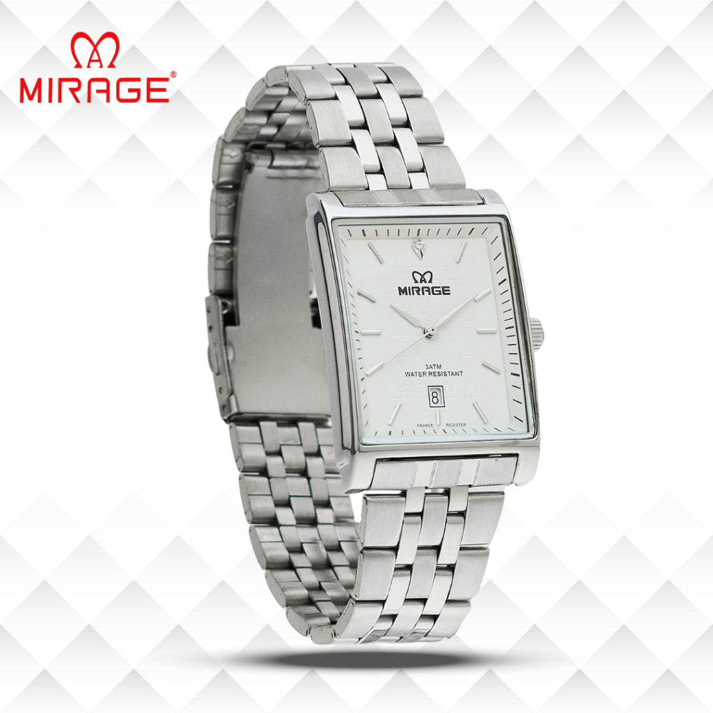 Mirage Jam Tangan Pria Analog 8667 M Silver Original Stainless