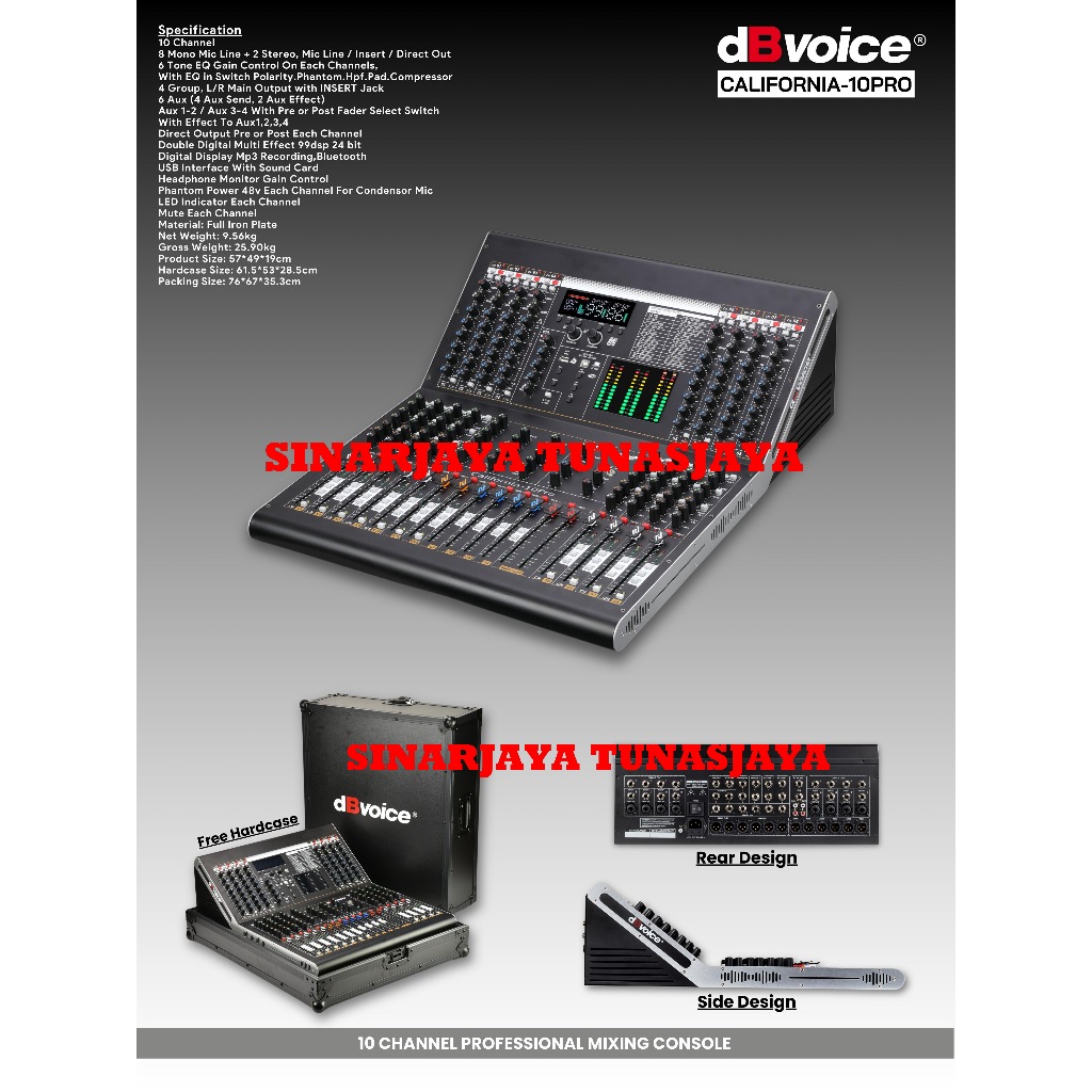 MIXER AUDIO ANALOG DBVOICE CALIFORNIA 10PRO DB VOICE MIXER CALIFORNIA-10PRO ORIGINAL GARANSI RESMI