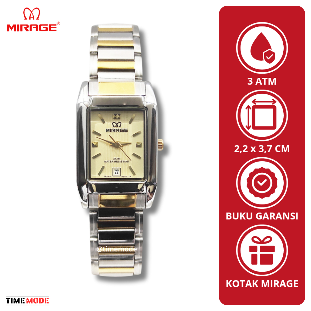 MIRAGE Jam Tangan Wanita Mirage Original 7394 BSP L Tanggal Analog