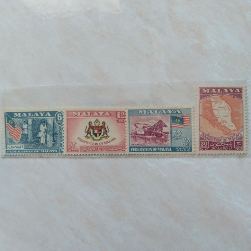 

Perangko Prangko Kuno Malaysia Federation of Malaya 1957 Definitives Set Lengkap - YN2086