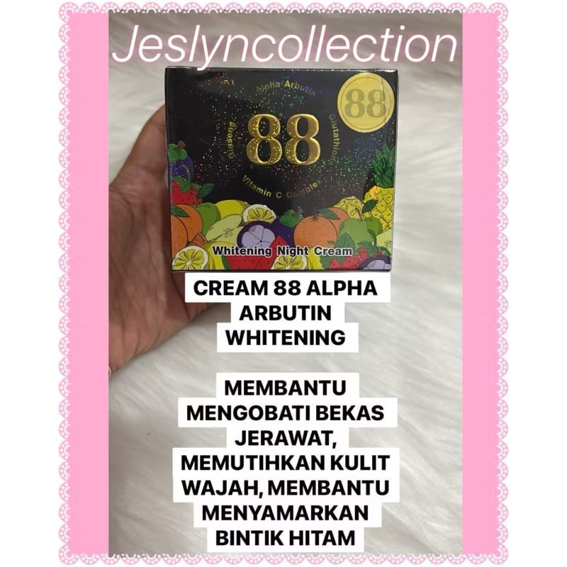 CREAM 88 GINSENG ALPHA ARBUTIN GLUTATHIONE VITAMIN C COMPLEX WHITENING NIGHT CREAM 20GR - CREAM PEMU