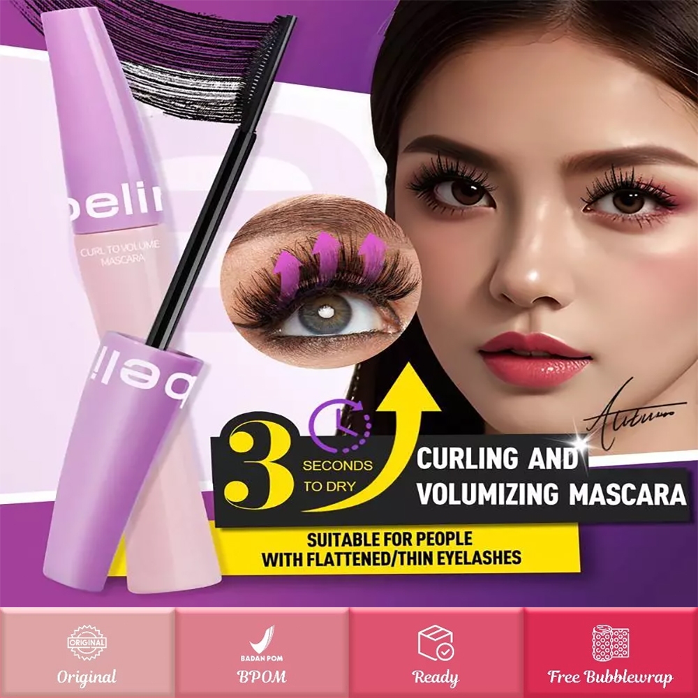 ebelin Maskara Kuas Kecil, Maskara, Maskara Tahan Air, Tahan Keringat, Meluruskan, Memanjangkan, Tah