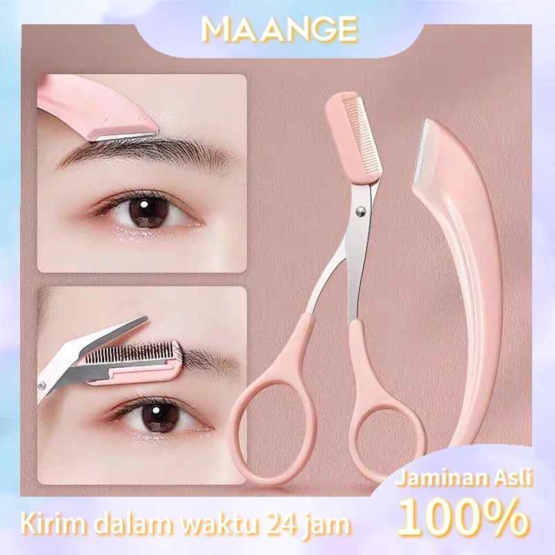 Set Gunting Alis Pisau 2 in 1 Alis Eyebrow |Pencukur Alis |Silet Alis| Alat Merapikan Bulu Mata
