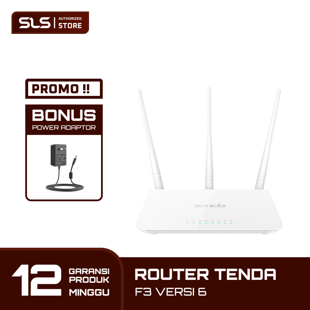 Router Tenda F3 V6 Wireless Router WiFi 300Mbps Bekas