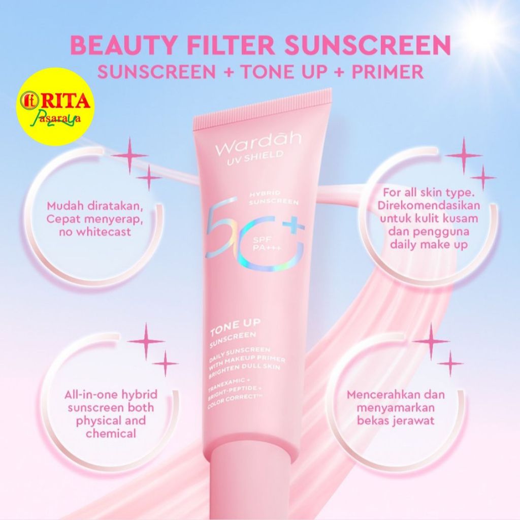 Wardah UV Shield Tone Up Sunscreen SPF 50+ PA+++ - Sunscreen Wajah