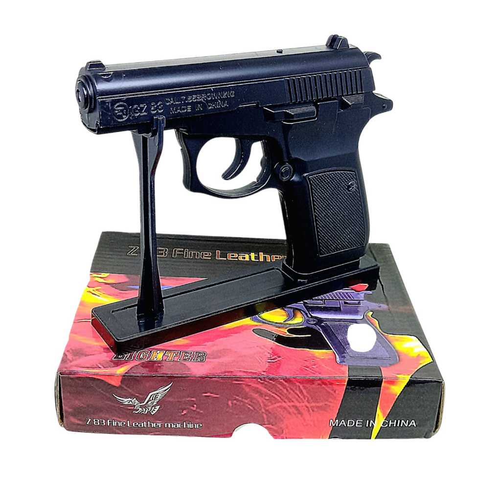 Korek PSTL Besar Z83 Black Doff Mancis CZ-83 Isi Ulang Ukuran Besar 1:1 Bisa Kokang Free Sarung