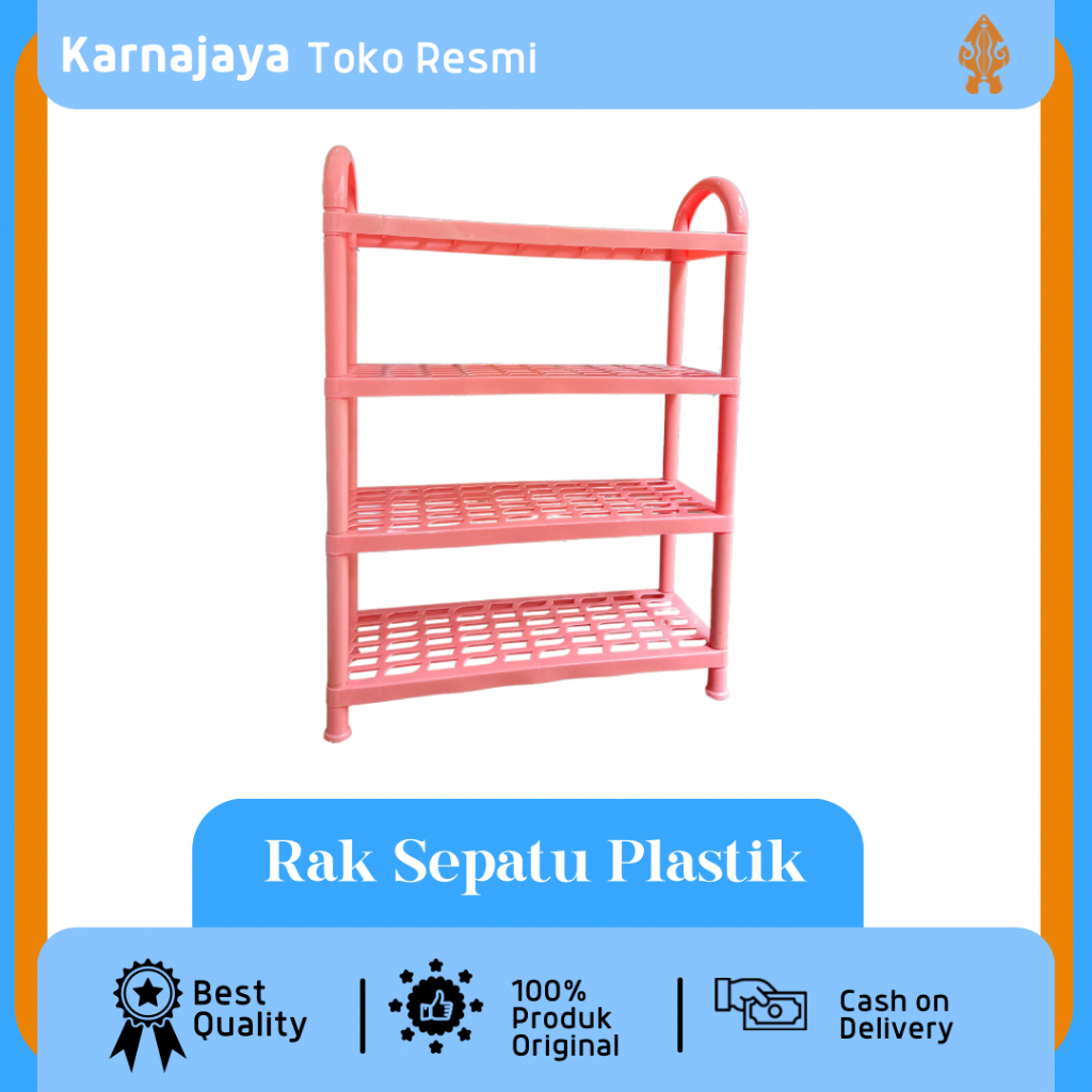 Rak Sepatu Plastik Susun 4 Besar untuk Sendal dan Sepatu