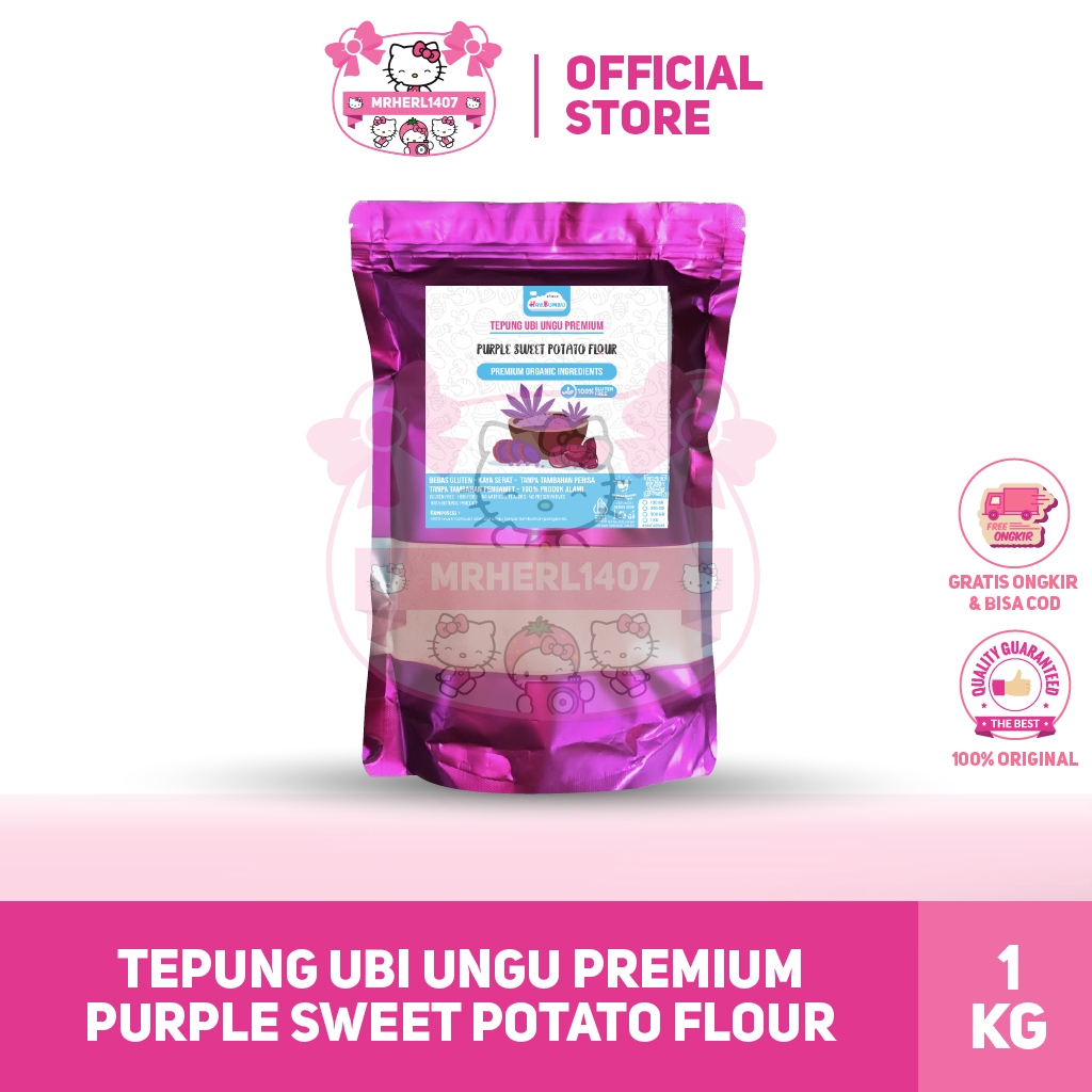 

[1KG] TEPUNG UBI UNGU ASLI UBI UNGU 100% | PURPLE SWEET POTATO FLOUR 1000 GRAM