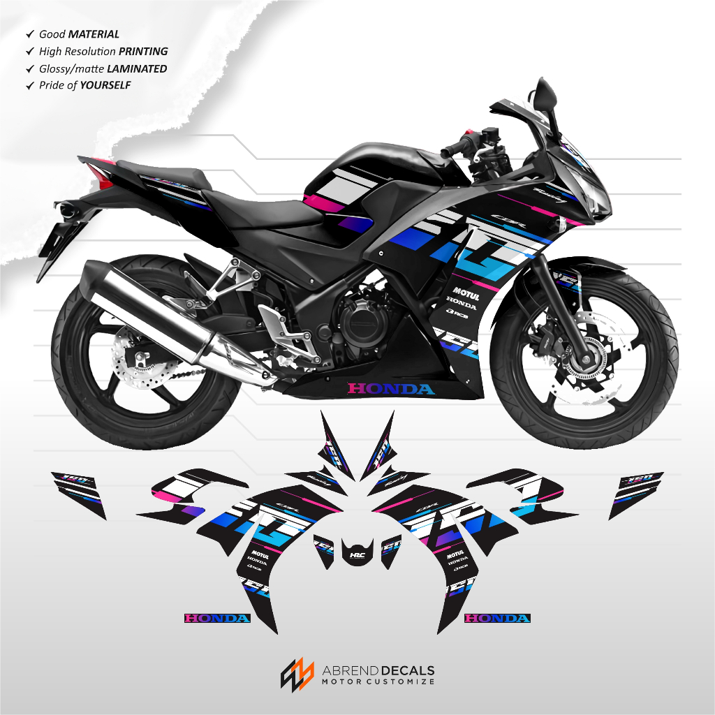STRIPING CBR K45 A LOKAL GRAFIS RAINBOW STOCK DECAL