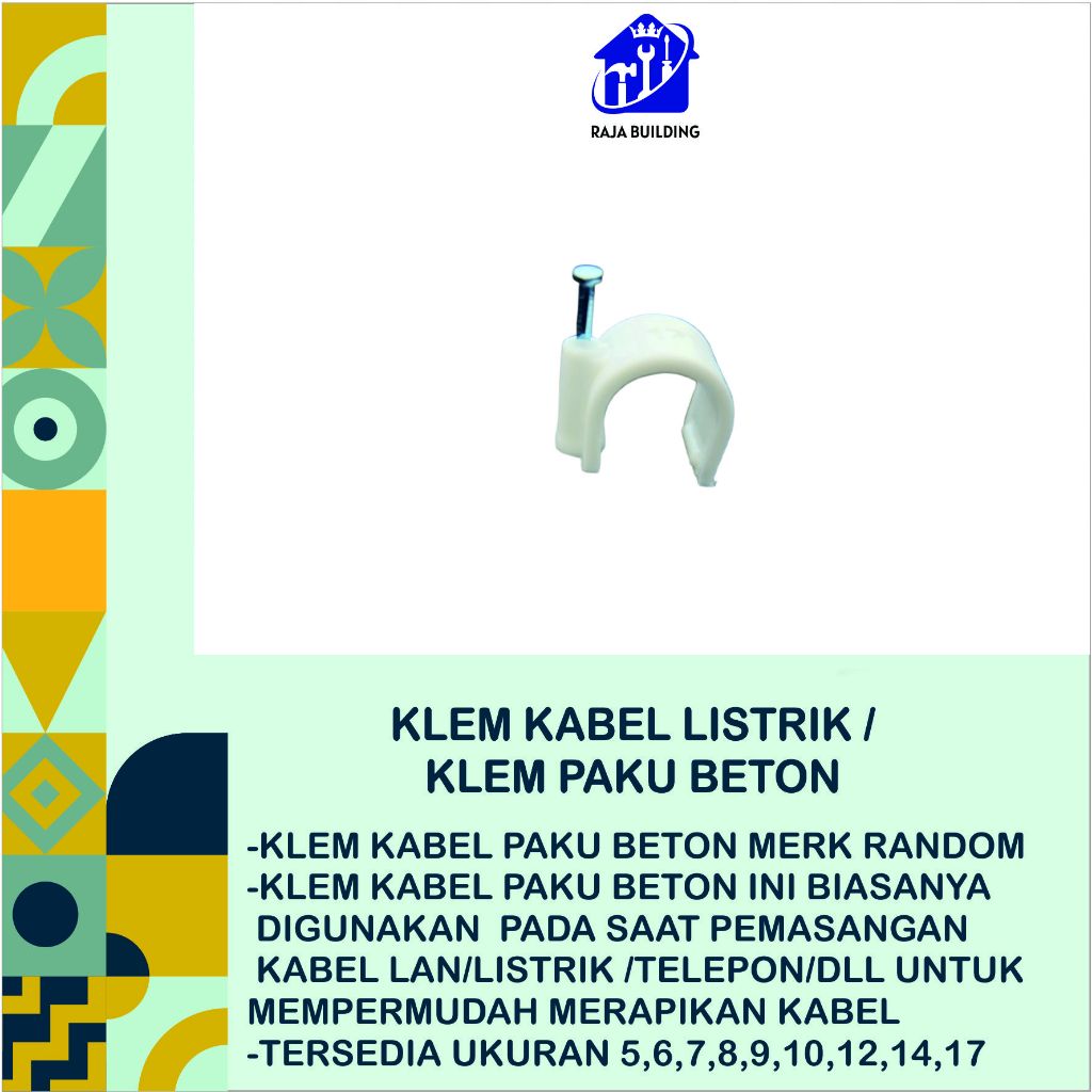 Klem Kabel Listrik / Klem Paku Beton / Klem Kabel Putih