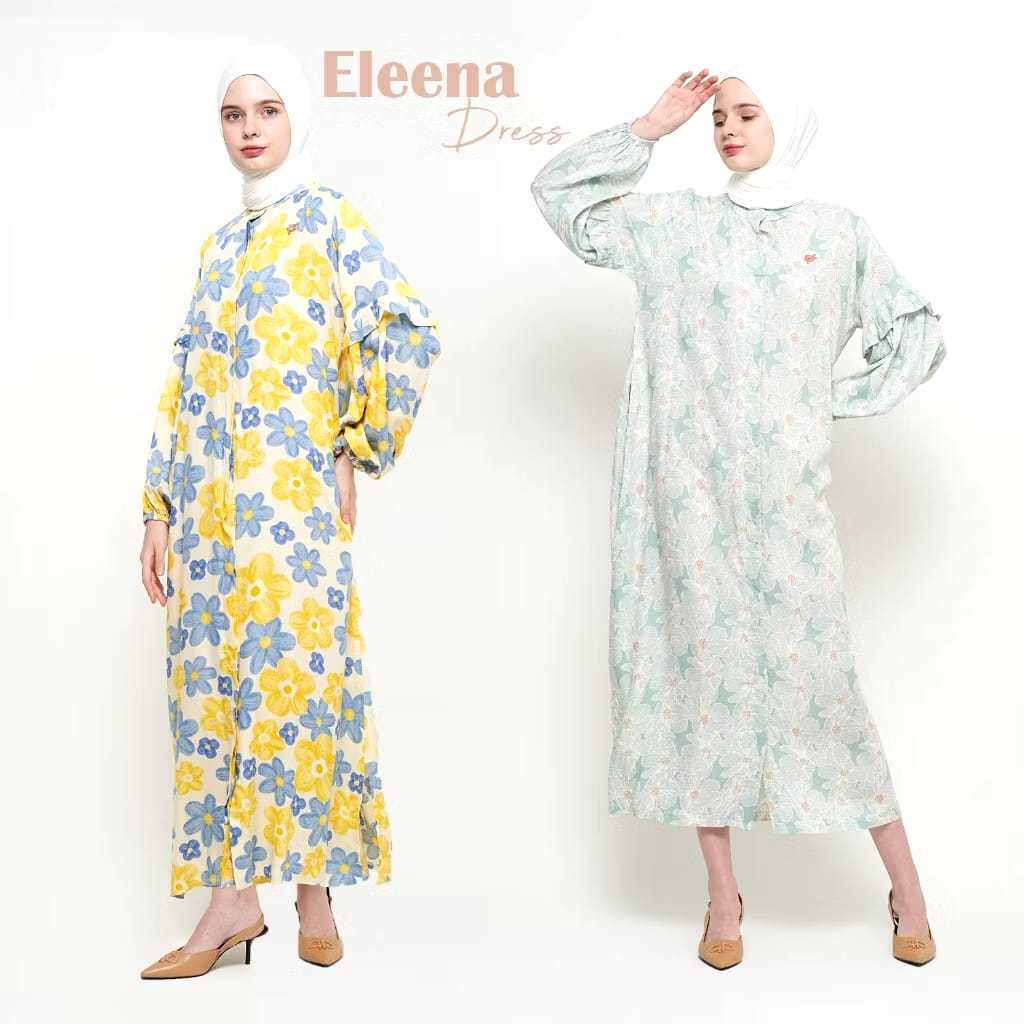 AHHA Hijab - Eleena Dress / Gamis Rayon Premium Original Siap Kirim