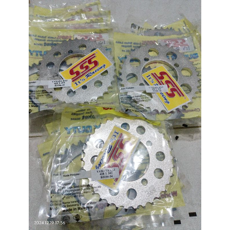Gear Gir Belakang Yamaha SSS Triple S 34 35 36 428