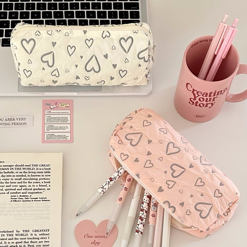 

HJK PINKY ROW - Pastelia Love Make Up Pouch - Pouch - Pencil Case - Tempat Pensil Kotak Pensil