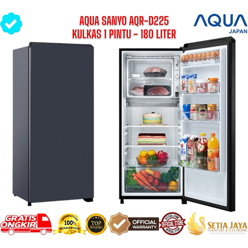KULKAS AQUA JAPAN 1 PINTU AQR-D225 MDS & MLS / KULKAS 1 PINTU AQUA JAPAN AQR-D225 MDS / MLS