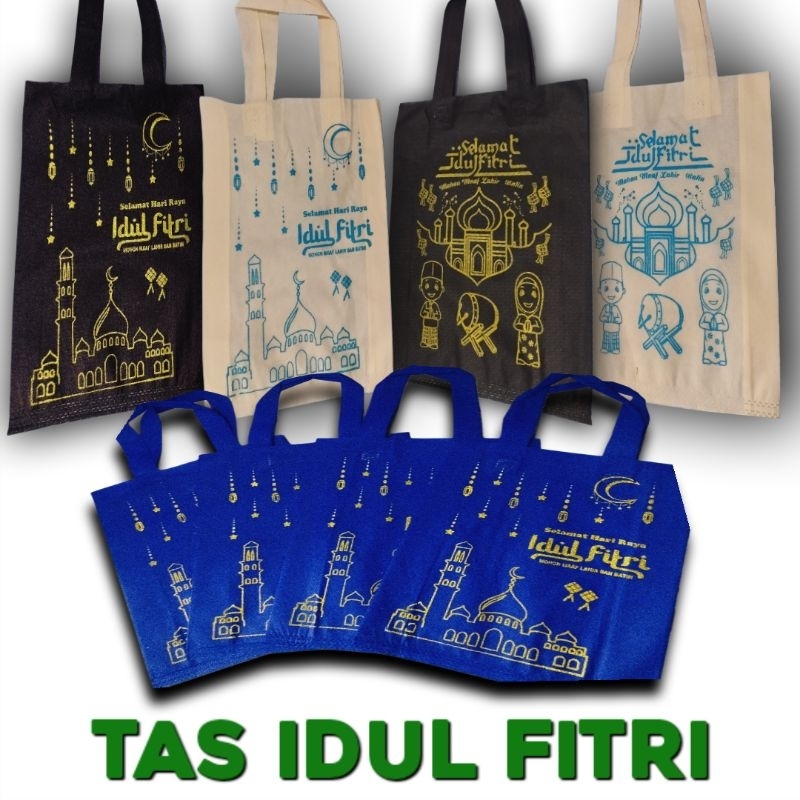 

(Lusinan) Tas Hampers 25x35 Lebaran Goodie Bag Tas Spunbond (Masjid/Orang) Isi (12 PCS)