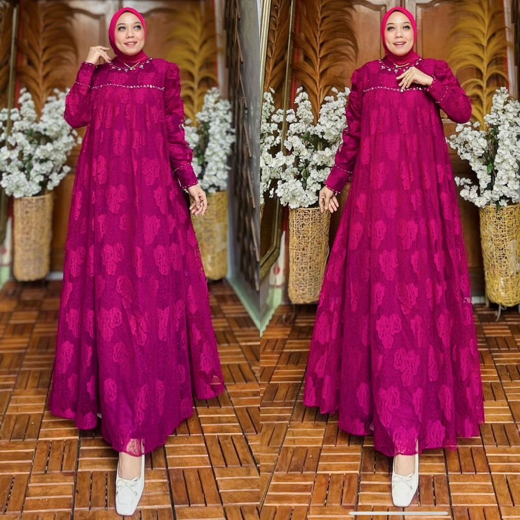 HAIFA GAMIS BRUKAT MAWAR VOLL2 COUPLE IBU DAN ANAK by OHC