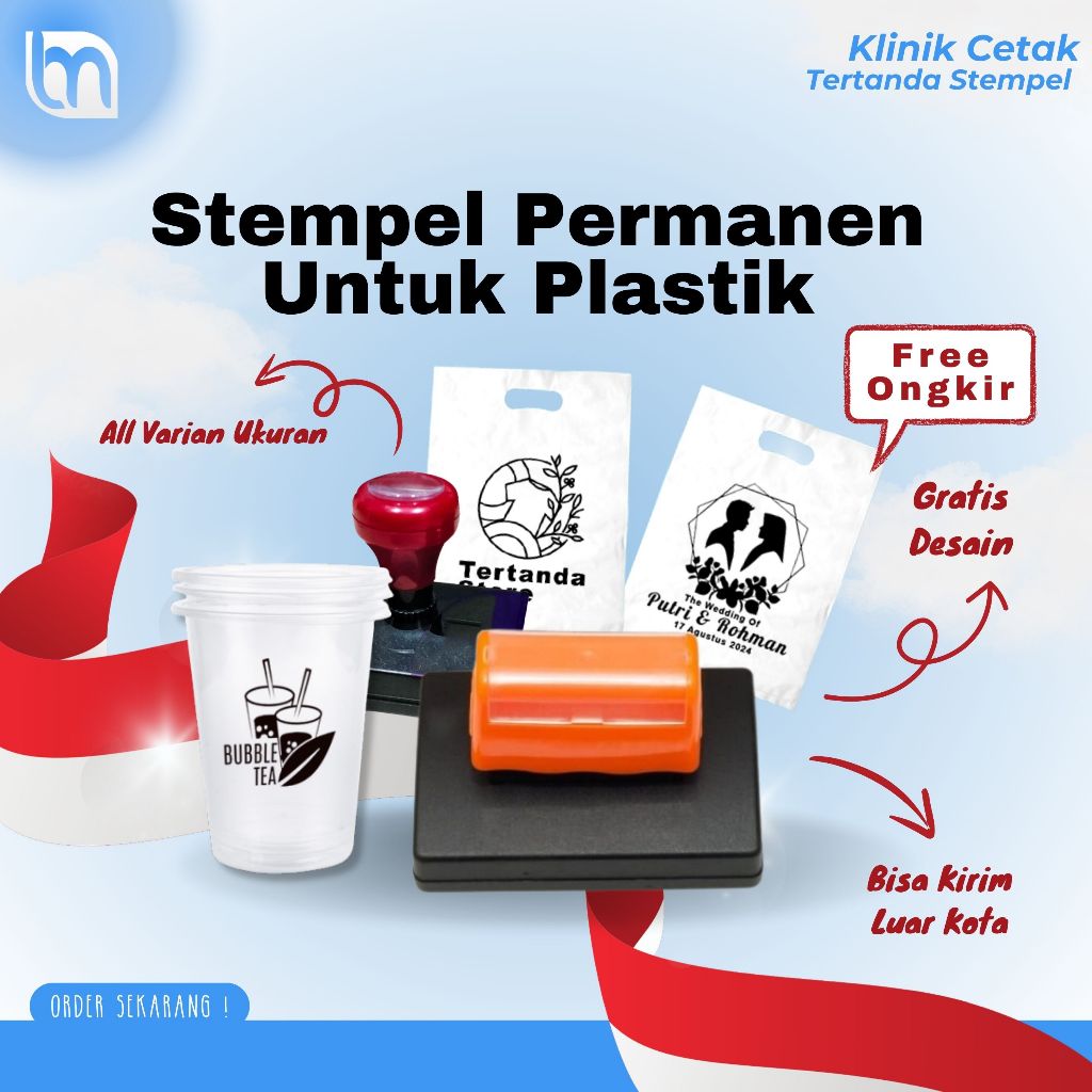 

Stempel Plastik & Cup Free desain & Tinta waterprof