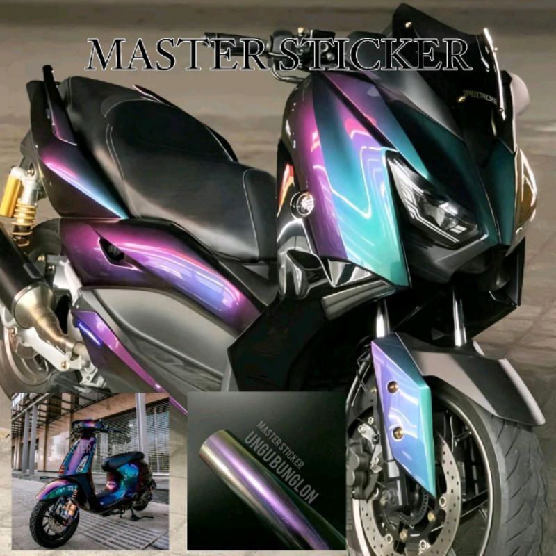 sticker skotlet motor dan mobil warna UNGU BUNGLON kualitas premium