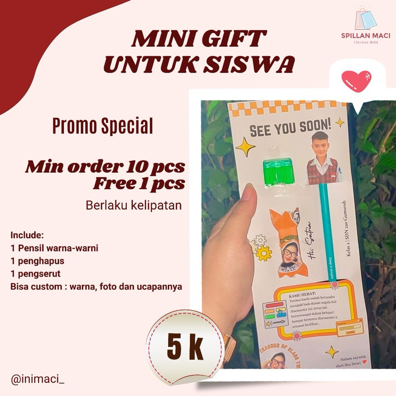 

Mini Gift untuk Siswa | Gift Card | paket Gift siswa