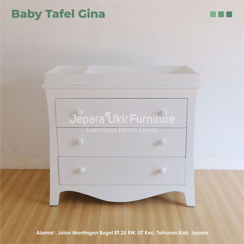 Baby tafel laci minimalis, Lemari baju bayi cat duco, Tafel bayi kayu, Lemari baju baby,
