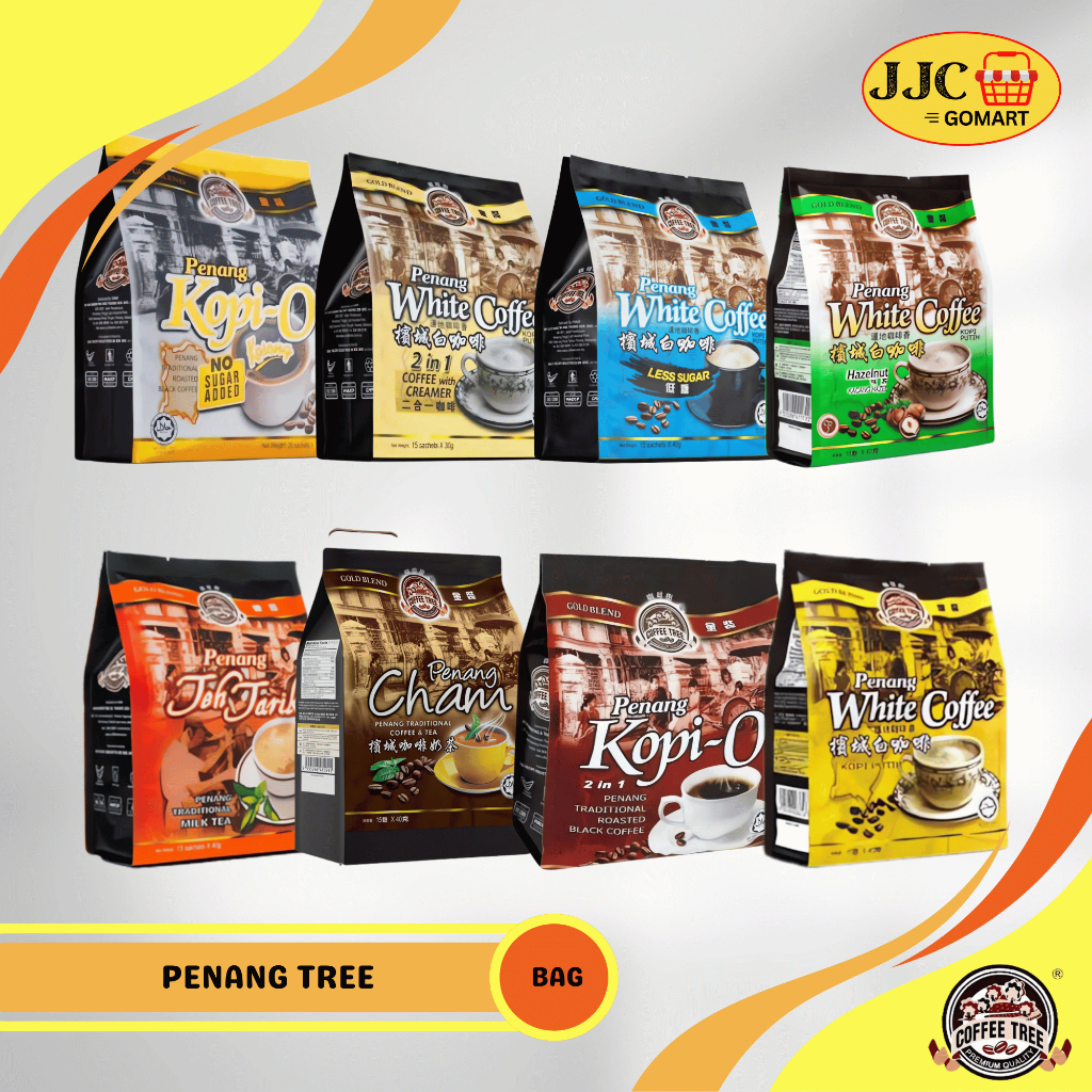 

COFFEE TREE PENANG | LESS SUGAR | CHAM | KOPI - O KOSONG | KOPI - O 2 IN 1 | TEH TARIK | WHITE COFFEE 2 IN 1 | WHITE COFFE HAZELNUT | PENANG WHITE COFFEi