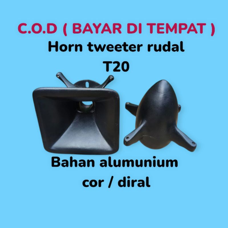 horn tweeter rudal t20 untuk speaker 8/10 in alumunium cor/diral multi drat baut