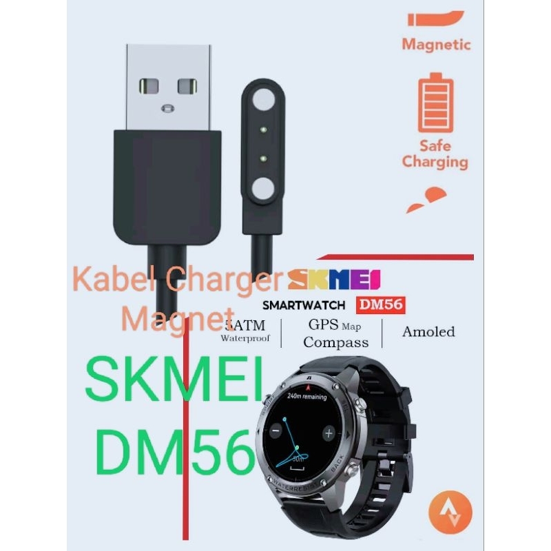 Promo 7.7 SKMEI DM56 Smart Watch Kabel Charger Magnet Skmei DM56 Magnetic 2 Pin