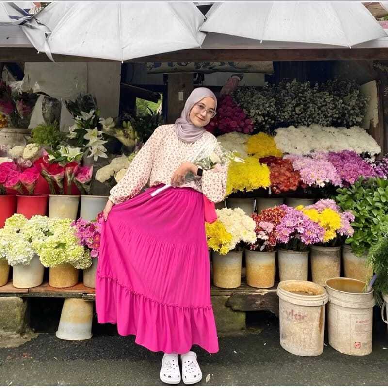 Rok Susun | Rok Tutu Bawahan Wanita Rok Panjang Model Payung - Rok Wanita Terbaru Viral Dewasa Remaj