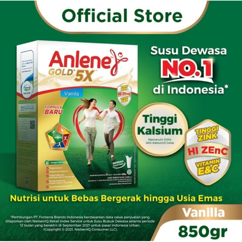 

Anlene Gold plus Gold 5x 850 gr / 885 gr g gram ( kemasan terbaru Netto BARU 850 850g 850gr ) susu bubuk original coklat cokelat vanila vanilla